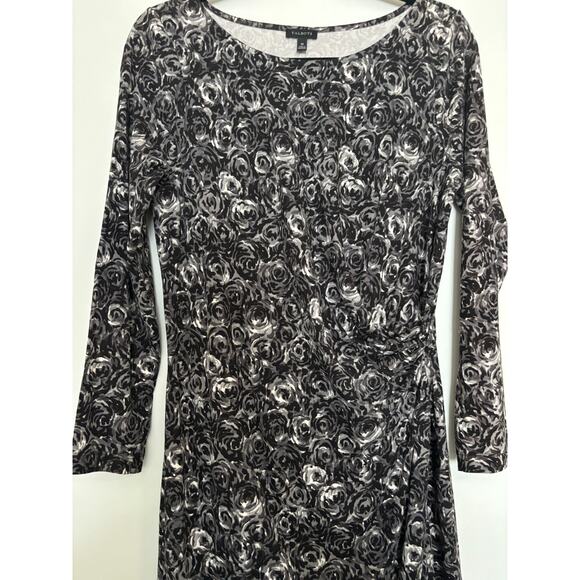 Talbots Dress Womens Medium Floral Print Faux Wrap Stretch Knit Career Office - Picture 3 of 5